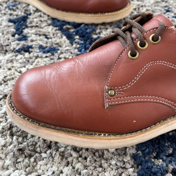 Vintage Knapp Brown Cush-N-Crepe Leather Shoes Made In USA Men’s 9 US Alden Sole - Picture 2 of 12